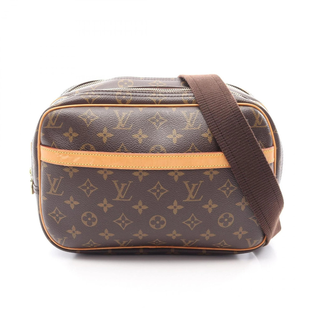 LOUIS VUITTON Authentic Brown Monogram Leather Shoulder Bag